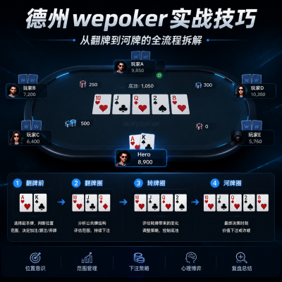 德州wepoker实战技巧:从翻牌到河牌的全流程拆解